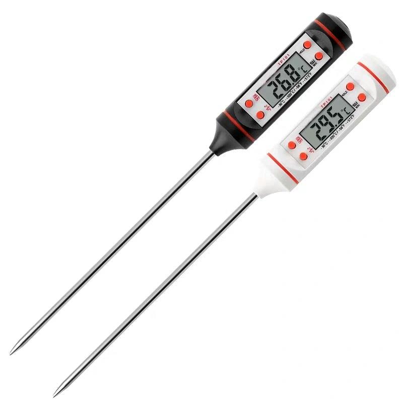 Food Thermometer For BBQ Meat Cake Candy Fry Grill Dinning Household Cooking Thermometer Digital Meat Thermometer with Long Probe Instant Read Food Cooking Thermometer For Grilling BBQ Smoker Grill Kitchen Oil Candy Oven Tools Stevvex