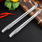 Food Tongs Stainless Steel Barbecue Tongs Meat Salad Steak Food Serving Tongs Tweezers Long BBQ Cooking Tongs Kitchen Utensils Stainless Steel Kitchen BBQ Tongs Stevvex