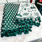 Forest Green Christmas Dish Towels Of 2 - 100 Percent Cotton Super Absorbent