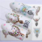 Fox Wolf Animal 3D Embossed Nail Sticker Flower Adhesive Manicure Slider Nail Art Tips Decorations Decals Manicure Design Golden Firework Star Accessories Heart Nail Art Stickers Glitter Decals Love Nail Sequins Laser Heart Nail Stevvex