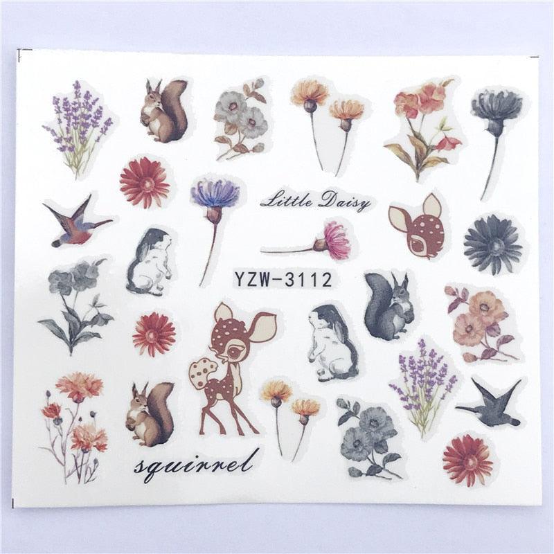 Fox Wolf Animal 3D Embossed Nail Sticker Flower Adhesive Manicure Slider Nail Art Tips Decorations Decals Manicure Design Golden Firework Star Accessories Heart Nail Art Stickers Glitter Decals Love Nail Sequins Laser Heart Nail Stevvex