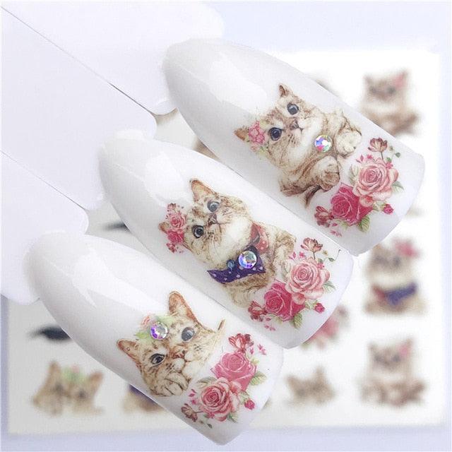 Fox Wolf Animal 3D Embossed Nail Sticker Flower Adhesive Manicure Slider Nail Art Tips Decorations Decals Manicure Design Golden Firework Star Accessories Heart Nail Art Stickers Glitter Decals Love Nail Sequins Laser Heart Nail Stevvex