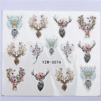 Fox Wolf Animal 3D Embossed Nail Sticker Flower Adhesive Manicure Slider Nail Art Tips Decorations Decals Manicure Design Golden Firework Star Accessories Heart Nail Art Stickers Glitter Decals Love Nail Sequins Laser Heart Nail Stevvex