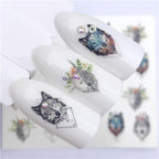 Fox Wolf Animal 3D Embossed Nail Sticker Flower Adhesive Manicure Slider Nail Art Tips Decorations Decals Manicure Design Golden Firework Star Accessories Heart Nail Art Stickers Glitter Decals Love Nail Sequins Laser Heart Nail Stevvex