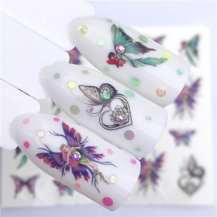 Fox Wolf Animal 3D Embossed Nail Sticker Flower Adhesive Manicure Slider Nail Art Tips Decorations Decals Manicure Design Golden Firework Star Accessories Heart Nail Art Stickers Glitter Decals Love Nail Sequins Laser Heart Nail Stevvex