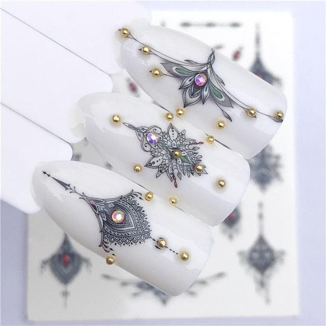 Fox Wolf Animal 3D Embossed Nail Sticker Flower Adhesive Manicure Slider Nail Art Tips Decorations Decals Manicure Design Golden Firework Star Accessories Heart Nail Art Stickers Glitter Decals Love Nail Sequins Laser Heart Nail Stevvex