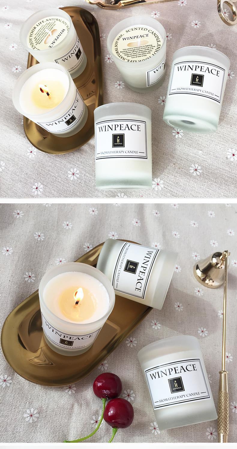 Fragrance Handmade Candle With Glass Candle Stick Pure Natural Soybean Wax With Plant Essential Oils Perfect for Bath Yoga Christmas Birthday Mother's Day Romantic Birthday Scented Candle Creative Soy Wax Hand Gift Candles Stevvex