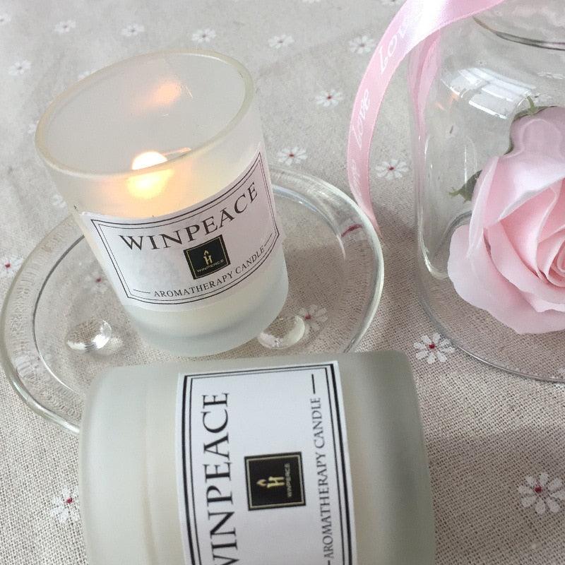 Fragrance Handmade Candle With Glass Candle Stick Pure Natural Soybean Wax With Plant Essential Oils Perfect for Bath Yoga Christmas Birthday Mother's Day Romantic Birthday Scented Candle Creative Soy Wax Hand Gift Candles Stevvex
