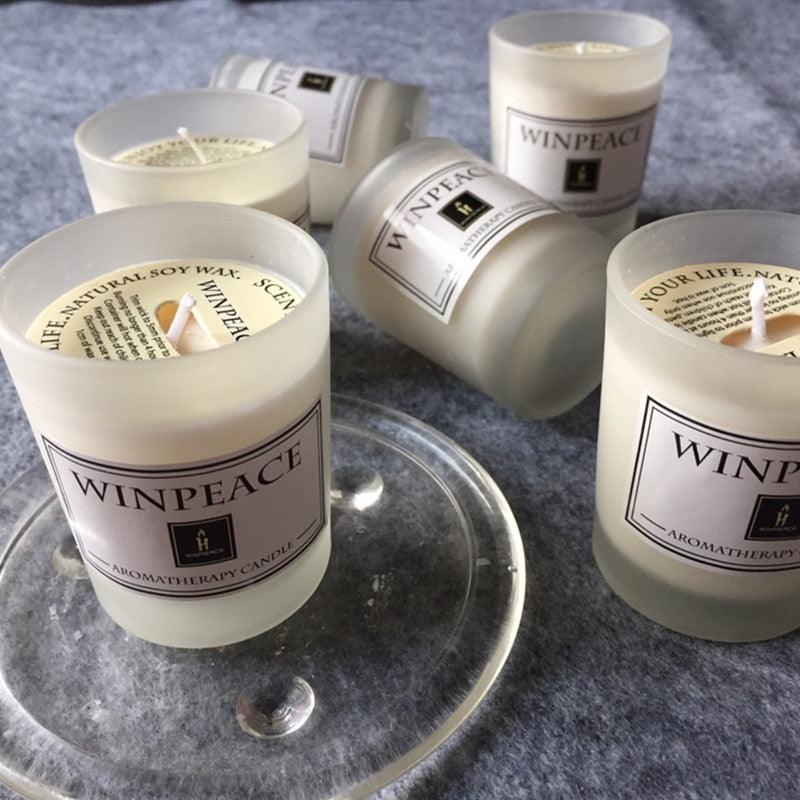 Fragrance Handmade Candle With Glass Candle Stick Pure Natural Soybean Wax With Plant Essential Oils Perfect for Bath Yoga Christmas Birthday Mother's Day Romantic Birthday Scented Candle Creative Soy Wax Hand Gift Candles Stevvex