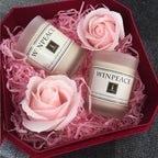 Fragrance Handmade Candle With Glass Candle Stick Pure Natural Soybean Wax With Plant Essential Oils Perfect for Bath Yoga Christmas Birthday Mother's Day Romantic Birthday Scented Candle Creative Soy Wax Hand Gift Candles Stevvex