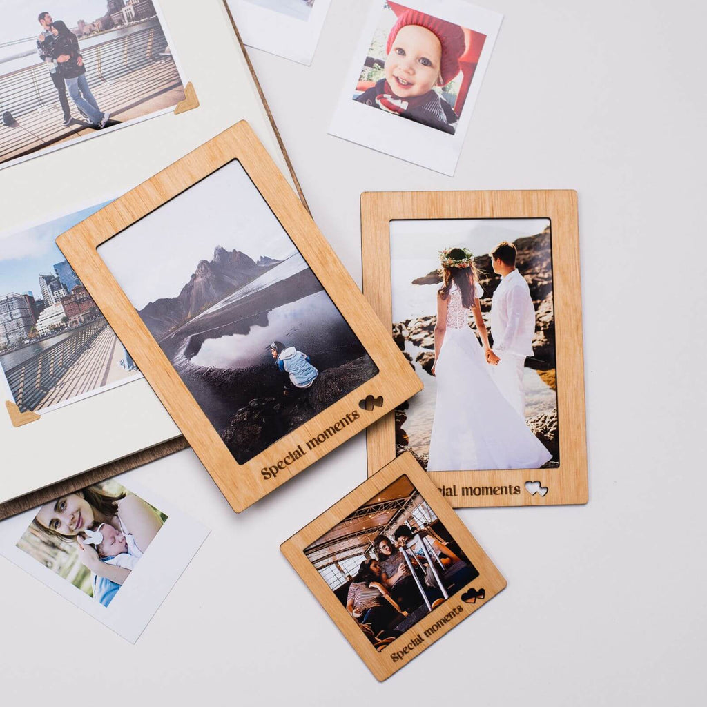 Bundle: 9 Photo Frames, Flags and Airplanes Pins Enjoy The Wood