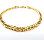 Franco Chain Stainless Steel Foxtail Bracelet 4mm 14k Gold Plated Jewelry And Perfumes