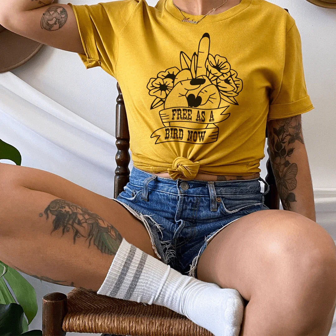 Free As A Bird Now Tee Peachy Sunday