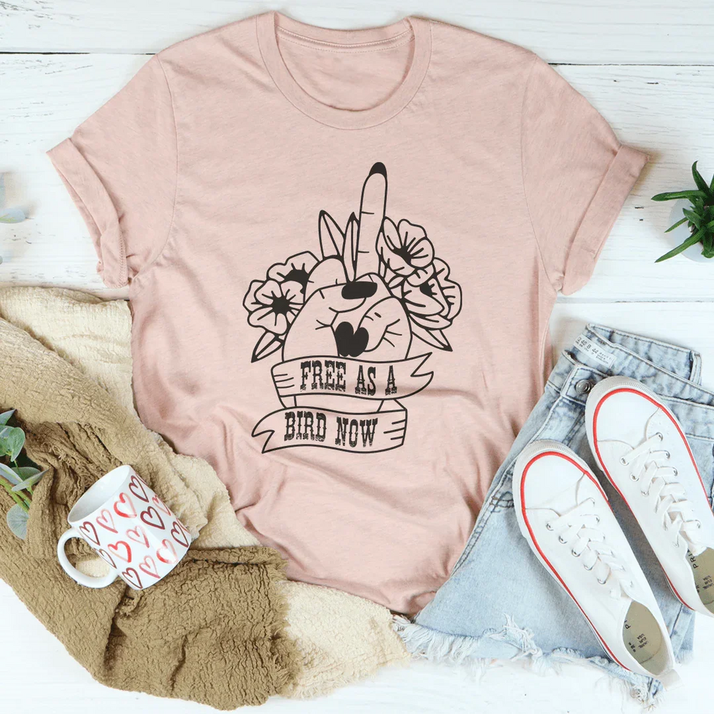 Free As A Bird Now Tee Peachy Sunday