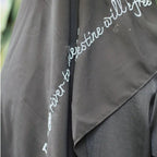 Free Palestine Chiffon Hijab – Cultural Statement Scarf with Arabic Letter Design (MH107）