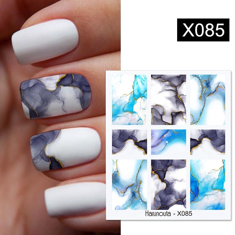 French Line Nail Water Decal Flower Marble Leaf Girl Stickers on Nails Water Ink Transfer Slider Nail Stickers Decor Kids Nails Art Decoration Nail Strips Shiny French Tip Guides Stickers French Nail Stickers Form Fringe Guides Stevvex