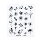 French Line Nail Water Decal Flower Marble Leaf Girl Stickers on Nails Water Ink Transfer Slider Nail Stickers Decor Kids Nails Art Decoration Nail Strips Shiny French Tip Guides Stickers French Nail Stickers Form Fringe Guides Stevvex