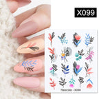 French Line Nail Water Decal Flower Marble Leaf Girl Stickers on Nails Water Ink Transfer Slider Nail Stickers Decor Kids Nails Art Decoration Nail Strips Shiny French Tip Guides Stickers French Nail Stickers Form Fringe Guides Stevvex