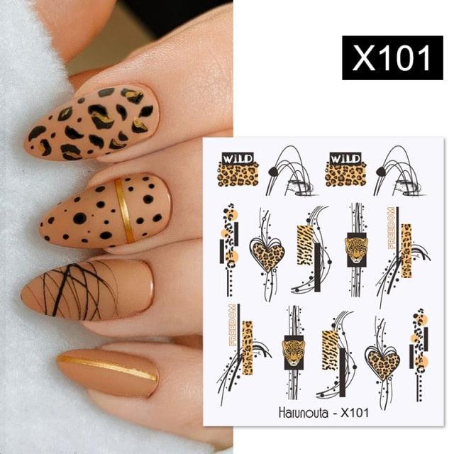 French Line Nail Water Decal Flower Marble Leaf Girl Stickers on Nails Water Ink Transfer Slider Nail Stickers Decor Kids Nails Art Decoration Nail Strips Shiny French Tip Guides Stickers French Nail Stickers Form Fringe Guides Stevvex