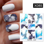French Line Nail Water Decal Flower Marble Leaf Girl Stickers on Nails Water Ink Transfer Slider Nail Stickers Decor Kids Nails Art Decoration Nail Strips Shiny French Tip Guides Stickers French Nail Stickers Form Fringe Guides Stevvex