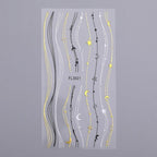 French Rose Gold Striping Tape Nail Design Stripe Lines Geometry 3D Sticker for Nails Gel Polish Sticker Decals for Manicuring Decorations Manicure Stickers Decals Silver Strip Line Nail Decal Self-Adhesive 3D Wave Decal Decoration Metallic Curve Design