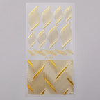 French Rose Gold Striping Tape Nail Design Stripe Lines Geometry 3D Sticker for Nails Gel Polish Sticker Decals for Manicuring Decorations Manicure Stickers Decals Silver Strip Line Nail Decal Self-Adhesive 3D Wave Decal Decoration Metallic Curve Design