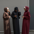 French Terry Hoodie Abaya With Pockets  (MA340)