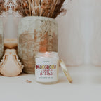 Fresh Macintosh Apple Soy Candle Fall Scented Pear Vanilla Musk Cedarwood