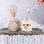 Fresh Macintosh Apple Soy Candle Fall Scented Pear Vanilla Musk Cedarwood