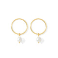 Freshwater Pearl Circle Earrings Gold Plated Recycled Shell Handmade BandsCo Straps