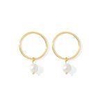 Freshwater Pearl Circle Earrings Gold Plated Recycled Shell Handmade BandsCo Straps