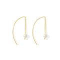 Freshwater Pearl Hook Earrings Gold Plated Recycled Shell Minimalist Jewelry BandsCo Straps