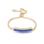Friendship Bar Bracelet Gold Plated Adjustable Emerald
