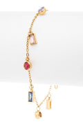 Fringe Stone Bracelet Gold Plated Dainty Adjustable Chain