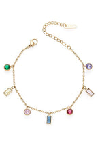 Fringe Stone Bracelet Gold Plated Dainty Adjustable Chain
