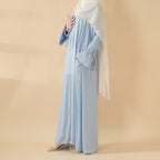 Front Bowknot Ribbon Tie Abaya With Ruffle Sleeves (MOA117)