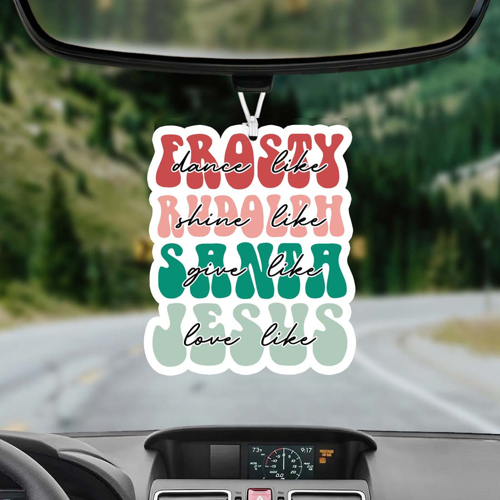 Holiday Hanging Air Freshener - Frosty and Jesus Scents For Car, Home BandsCo Straps