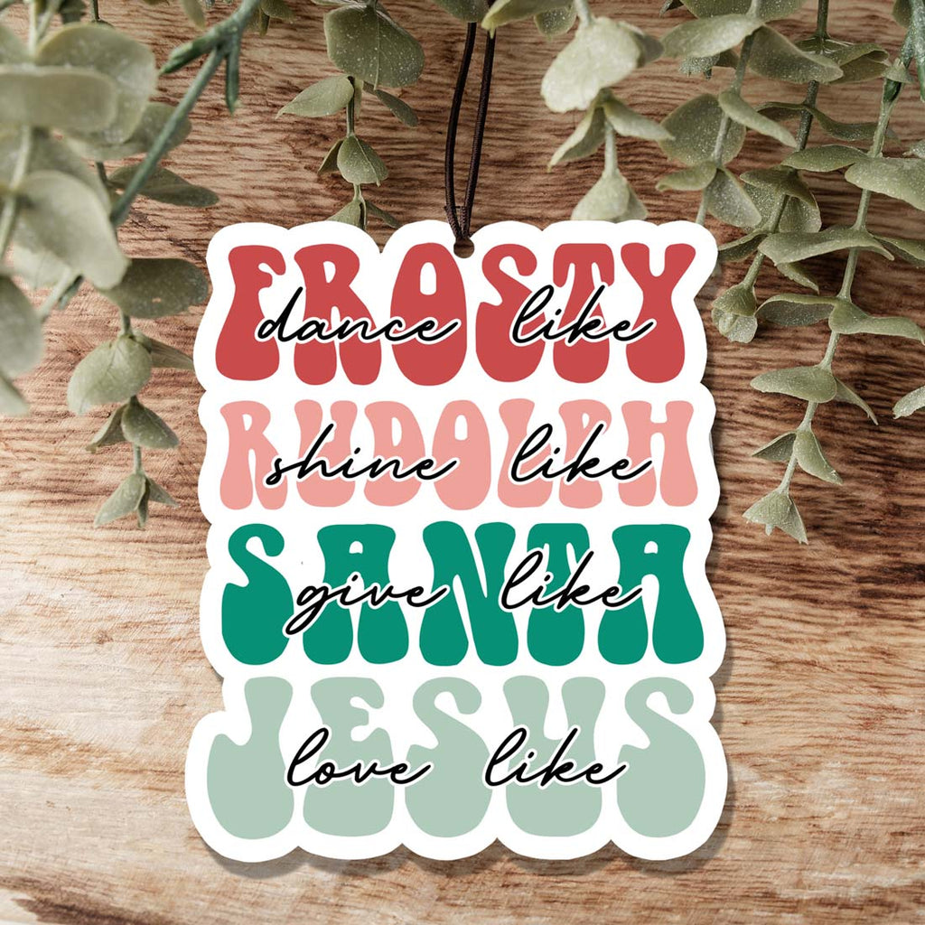 Holiday Hanging Air Freshener - Frosty and Jesus Scents For Car, Home BandsCo Straps