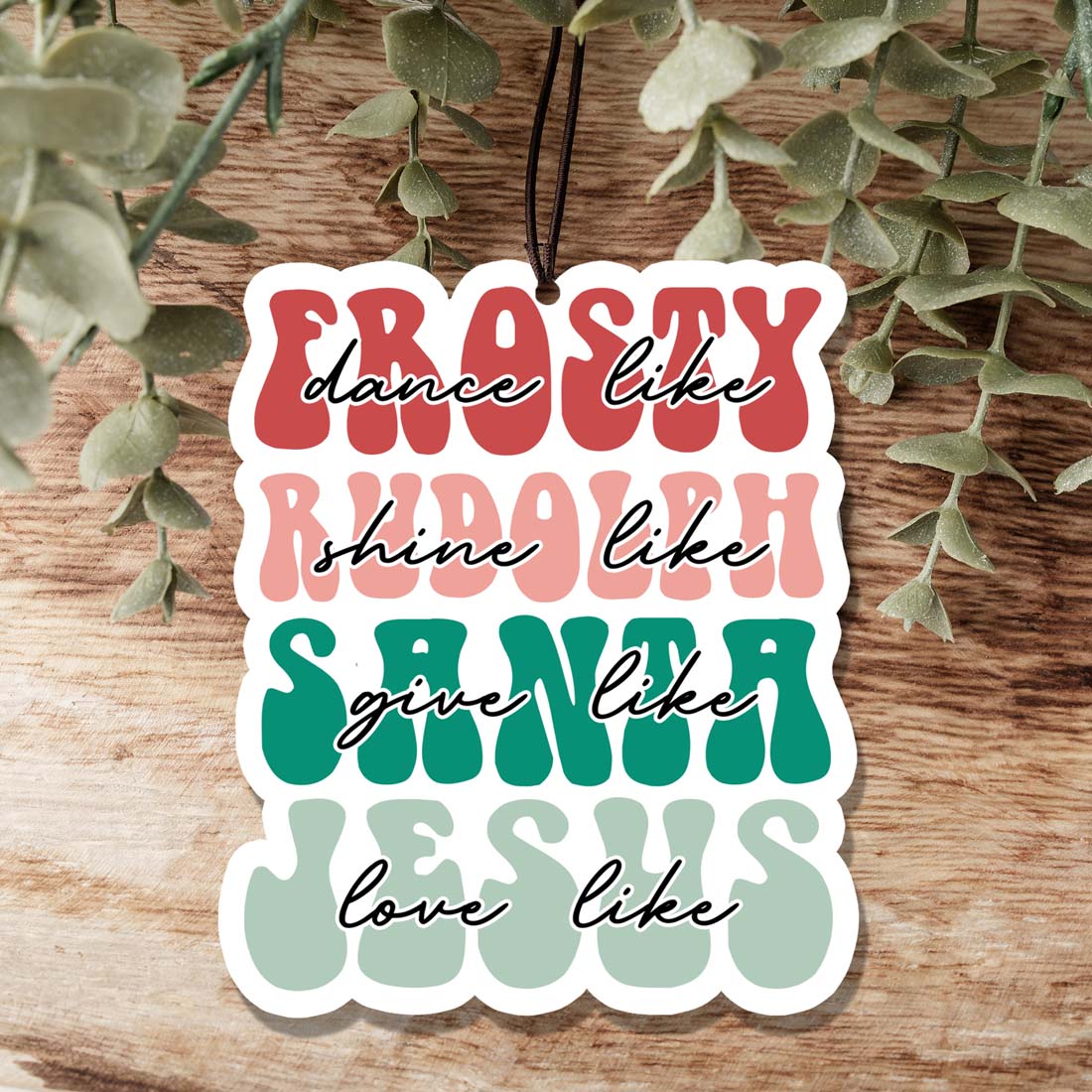Holiday Hanging Air Freshener - Frosty and Jesus Scents For Car, Home BandsCo Straps