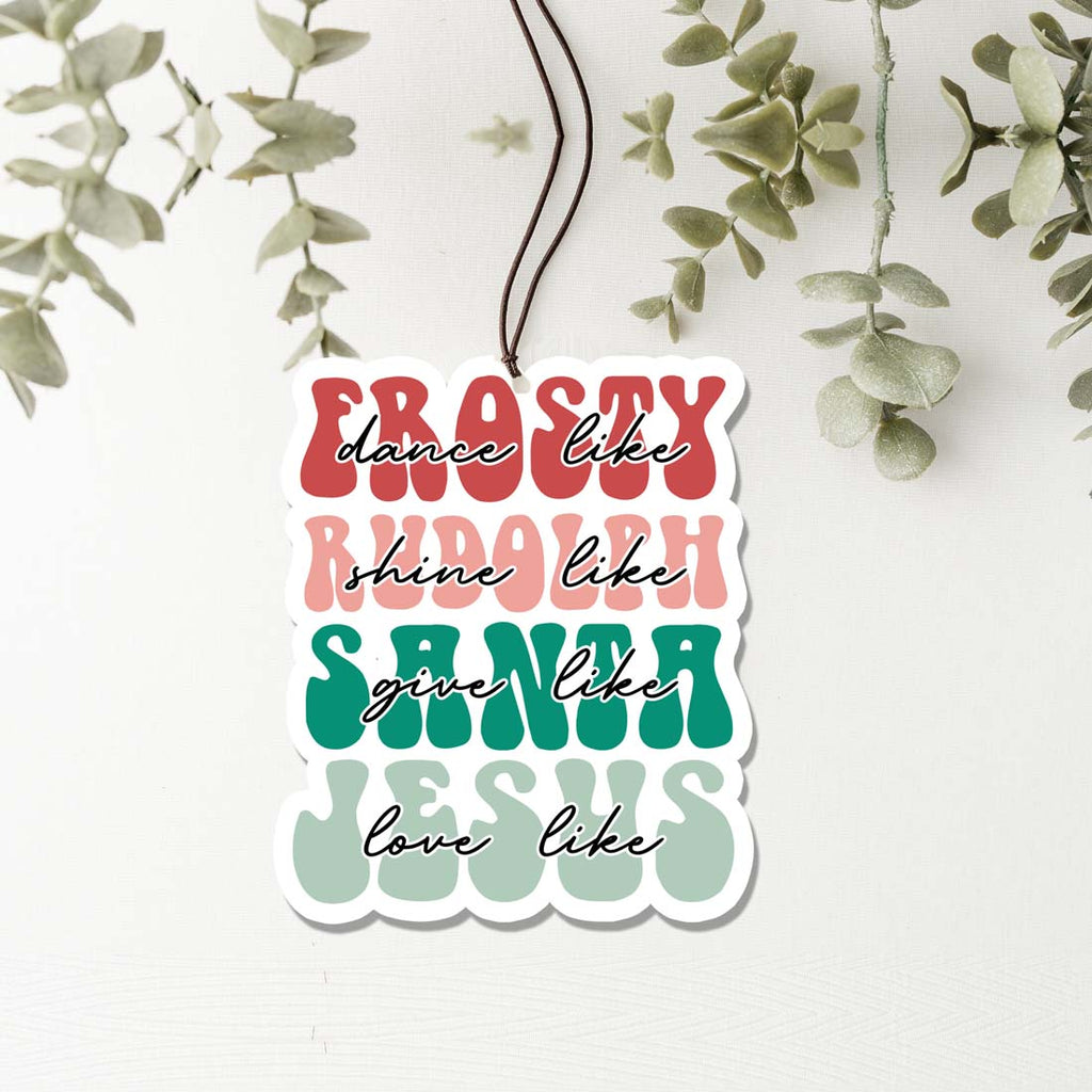 Holiday Hanging Air Freshener - Frosty and Jesus Scents For Car, Home BandsCo Straps