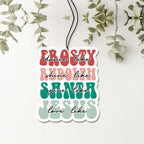 Holiday Hanging Air Freshener - Frosty and Jesus Scents For Car, Home BandsCo Straps