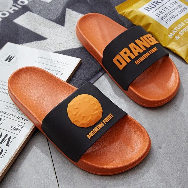 Fruit Home Women Slippers Banana Summer Indoor Flats Orange Bathroom Slides Non Slip Fruit Slippers Soft Slide Sandals Non-Slip Bath Shower Slippers Stevvex