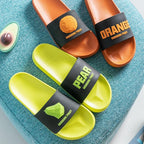Fruit Home Women Slippers Banana Summer Indoor Flats Orange Bathroom Slides Non Slip Fruit Slippers Soft Slide Sandals Non-Slip Bath Shower Slippers Stevvex