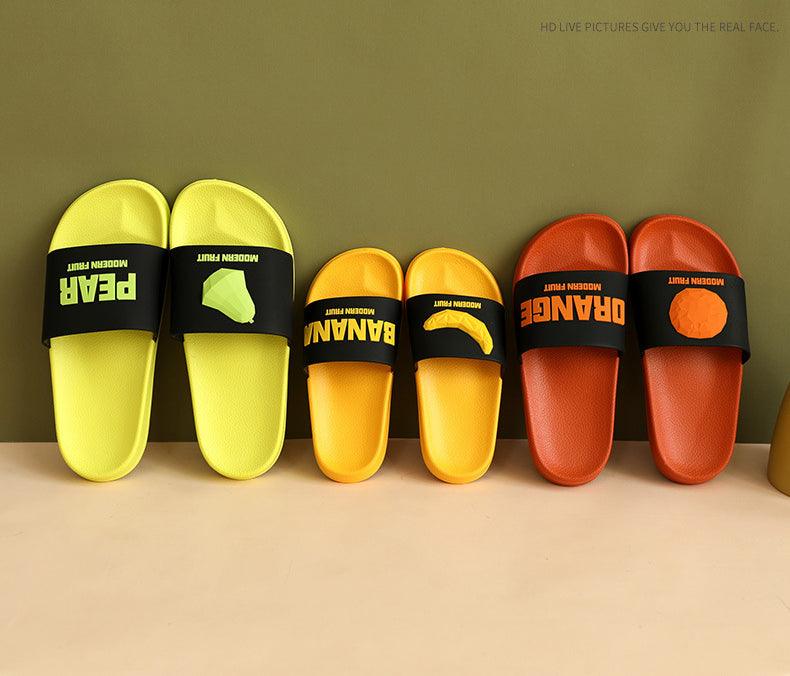 Fruit Home Women Slippers Banana Summer Indoor Flats Orange Bathroom Slides Non Slip Fruit Slippers Soft Slide Sandals Non-Slip Bath Shower Slippers Stevvex