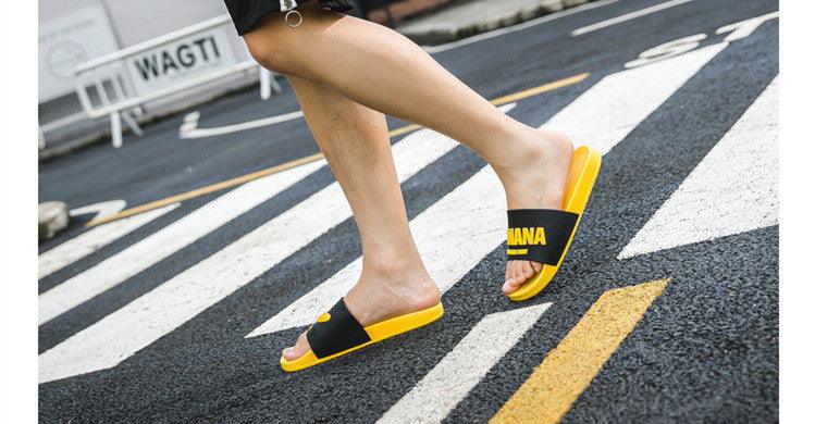 Fruit Home Women Slippers Banana Summer Indoor Flats Orange Bathroom Slides Non Slip Fruit Slippers Soft Slide Sandals Non-Slip Bath Shower Slippers Stevvex