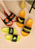 Fruit Home Women Slippers Banana Summer Indoor Flats Orange Bathroom Slides Non Slip Fruit Slippers Soft Slide Sandals Non-Slip Bath Shower Slippers Stevvex
