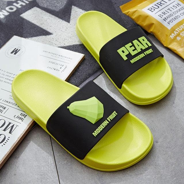 Fruit Home Women Slippers Banana Summer Indoor Flats Orange Bathroom Slides Non Slip Fruit Slippers Soft Slide Sandals Non-Slip Bath Shower Slippers Stevvex