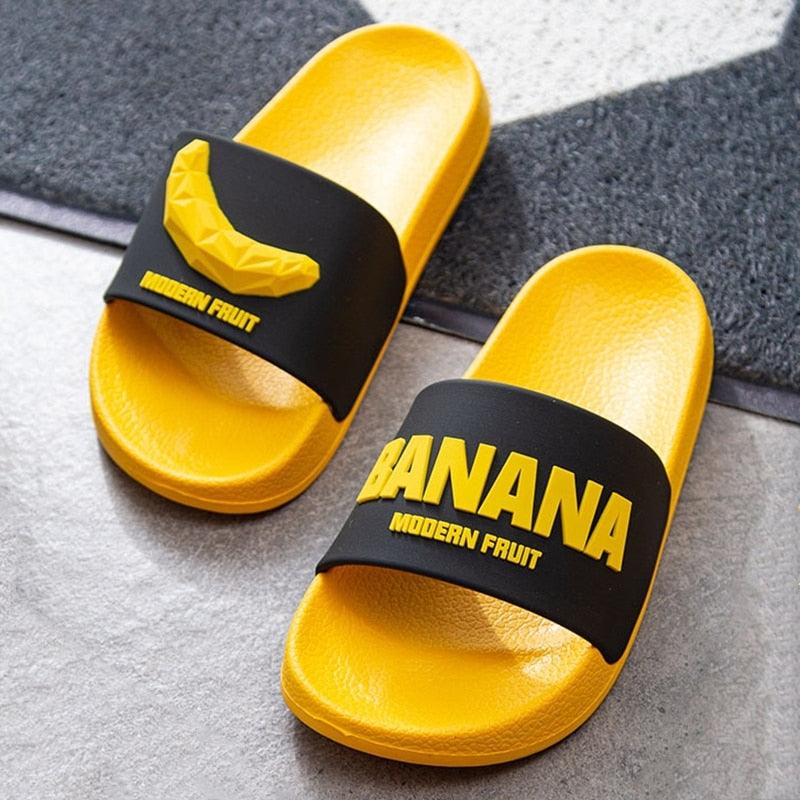 Fruit Home Women Slippers Banana Summer Indoor Flats Orange Bathroom Slides Non Slip Fruit Slippers Soft Slide Sandals Non-Slip Bath Shower Slippers Stevvex