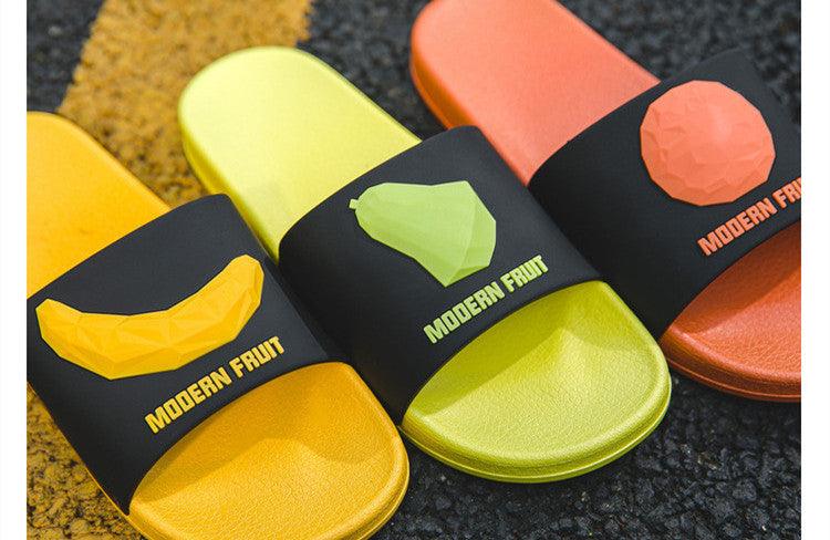 Fruit Home Women Slippers Banana Summer Indoor Flats Orange Bathroom Slides Non Slip Fruit Slippers Soft Slide Sandals Non-Slip Bath Shower Slippers Stevvex