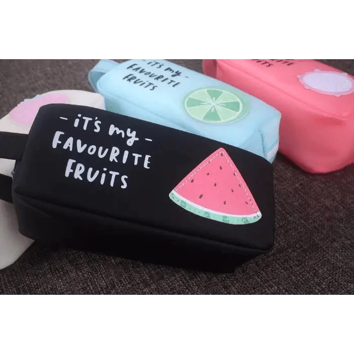 Fruit Pattern Pencil Case Large Capacity Candy Colors Pencil Cases High School College Office Supply Pencil Box Stevvex